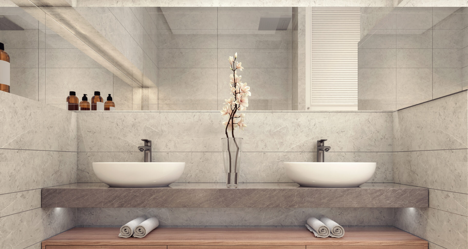 bano madera y piedra