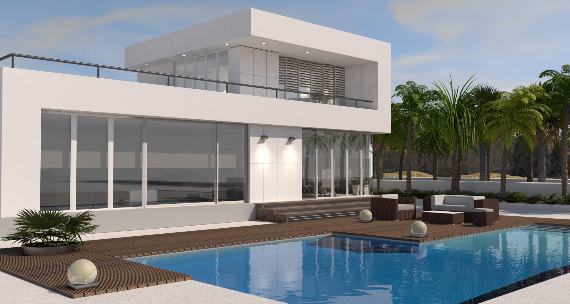 casa de lujo con piscina